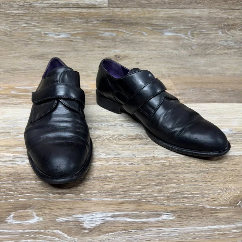 Ralph Lauren Black Leather Monk Strap Dress Shoes Men's Size 7